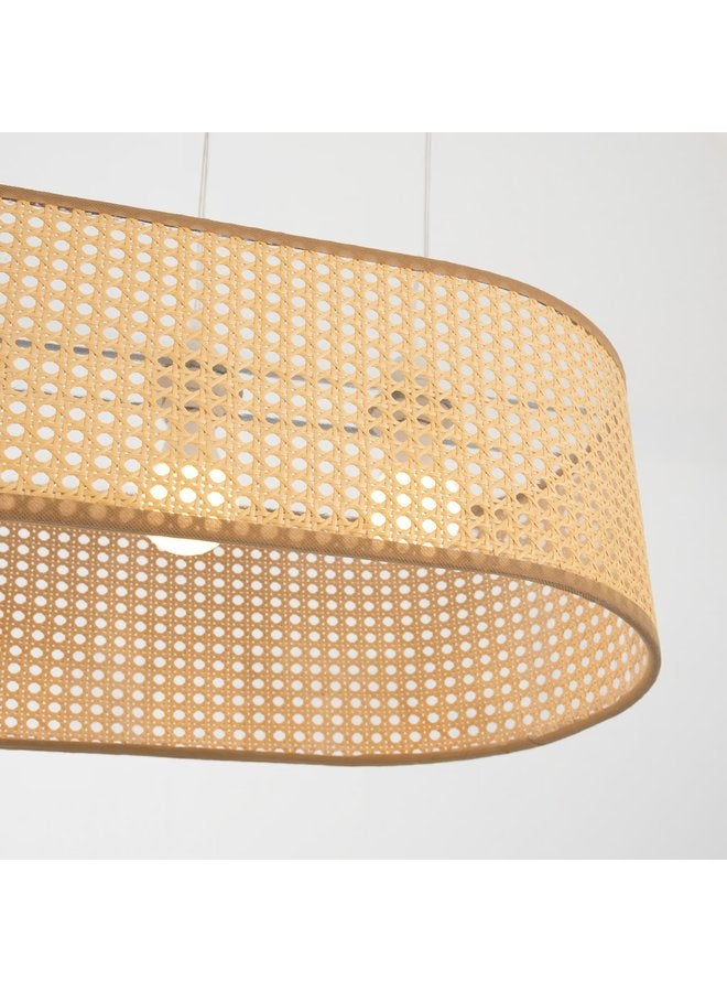 تبس هوم لمب نجفة TBS باللون بيج مصنوعة من راتان لإضاءة المنزل والديكور - Image 3